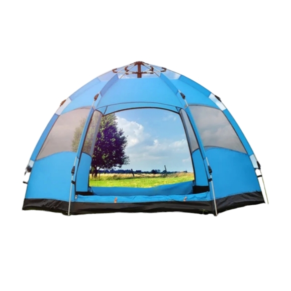 Double layer Camping tent green. - Picture 2 of 3